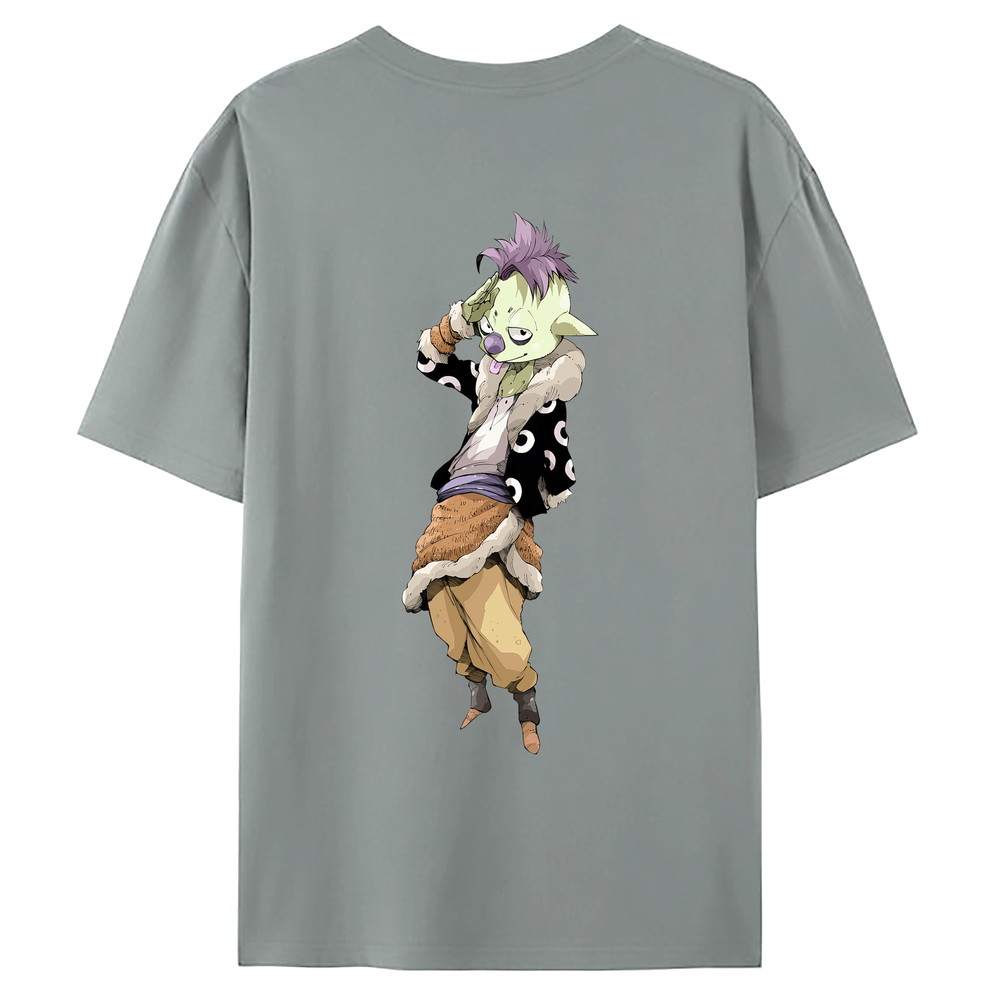 （画像用） 転スラ Regarding Reincarnated to Slime 綿100％ メンズ半袖Tシャツ（バックプリント） 通気性